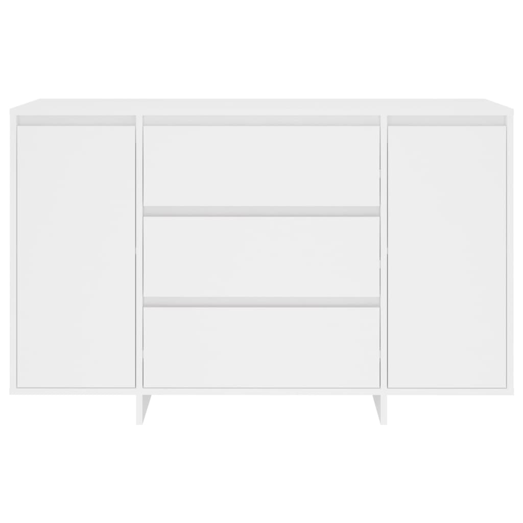 Skænk med 3 skuffer Hvid 120x41x75 cm Træmateriale
