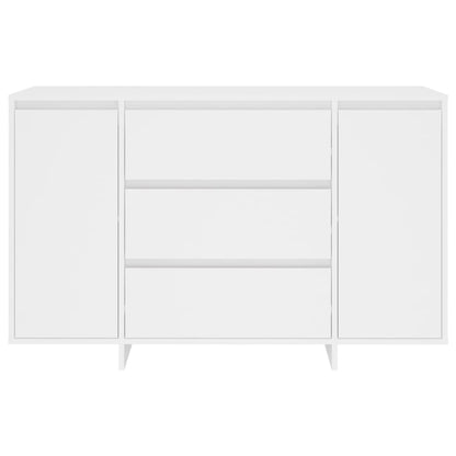 Skænk med 3 skuffer Hvid 120x41x75 cm Træmateriale