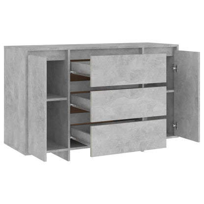 Sideboard mit 3 Schubladen Betongrau 120x41x75 cm Holzwerkstoff