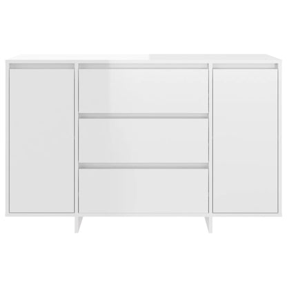 Skænk 3 skuffer højglans hvid 120x41x75cm træmateriale