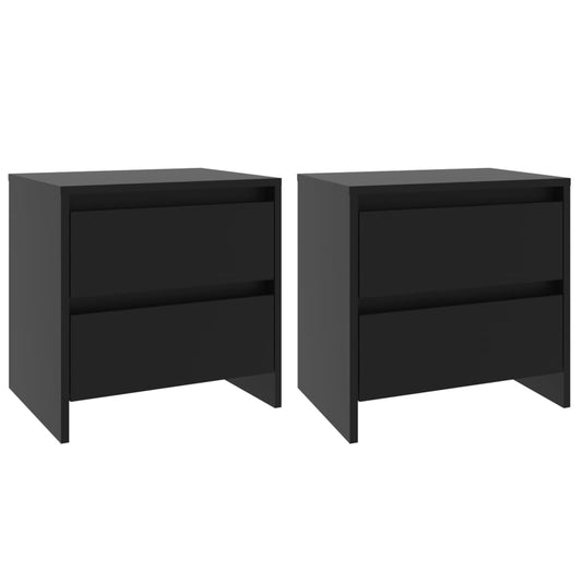 Nachttische 2 Stk. Schwarz 45x34,5x44,5 cm Holzwerkstoff