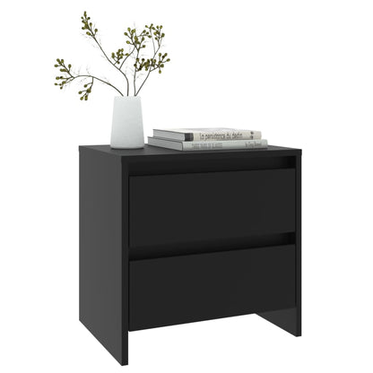 Sengeborde 2 stk Sort 45x34,5x44,5 cm træmateriale