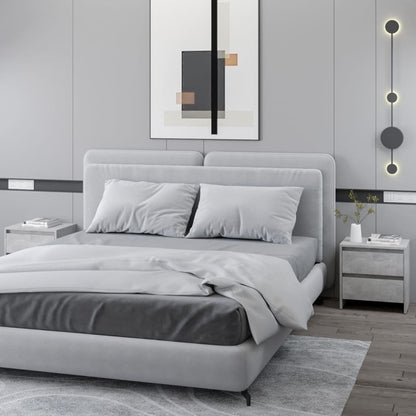 Nachttische 2 Stk. Betongrau 45x34,5x44,5 cm Holzwerkstoff