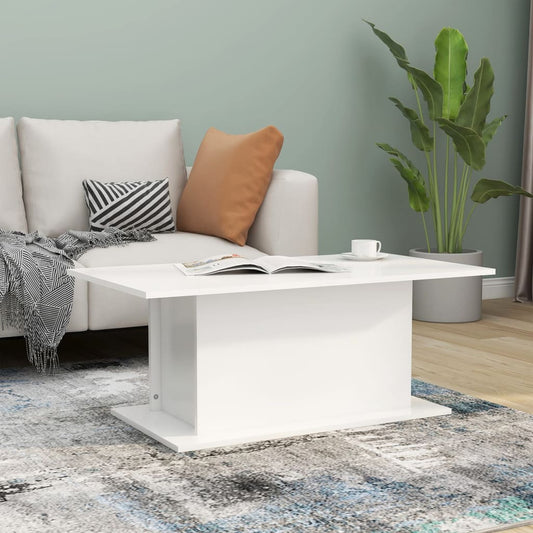 Sofabord Hvid 102x55,5x40 cm Træ Materiale
