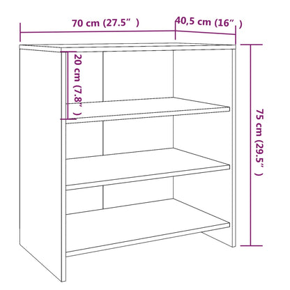 Sideboard Grau Sonoma 70x40,5x75 cm Holzwerkstoff