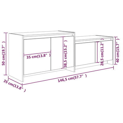 TV-Schrank Räuchereiche 146,5x35x50 cm Holzwerkstoff