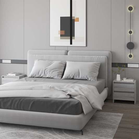 Nachttische 2 Stk. Grau Sonoma 45x34,5x44,5 cm Holzwerkstoff