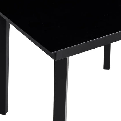 Garten-Esstisch Schwarz 80x80x74 cm Stahl und Glas