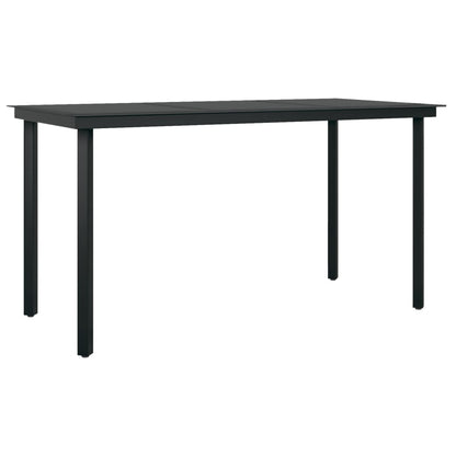 Garten-Esstisch Schwarz 140x70x74 cm Stahl und Glas