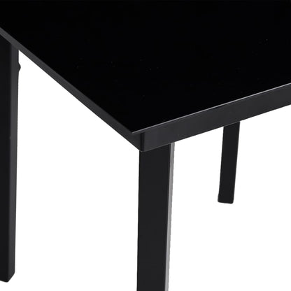 Garten-Esstisch Schwarz 140x70x74 cm Stahl und Glas