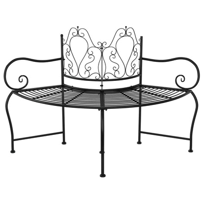 Baumbank 150 cm Schwarz Stahl