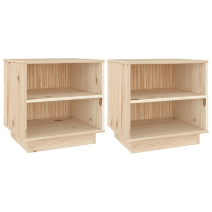 Sengeborde 2 stk 40x34x40 cm massivt fyrretræ