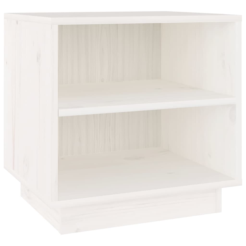 Sengebord Hvid 40x34x40 cm Massiv Fyr