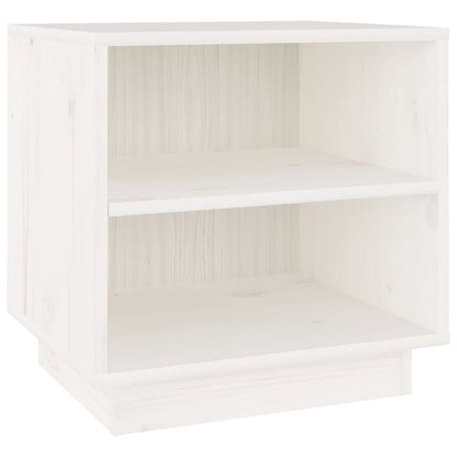 Sengebord Hvid 40x34x40 cm Massiv Fyr