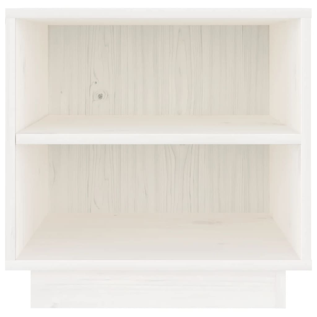 Sengebord Hvid 40x34x40 cm Massiv Fyr