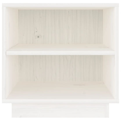 Sengebord Hvid 40x34x40 cm Massiv Fyr