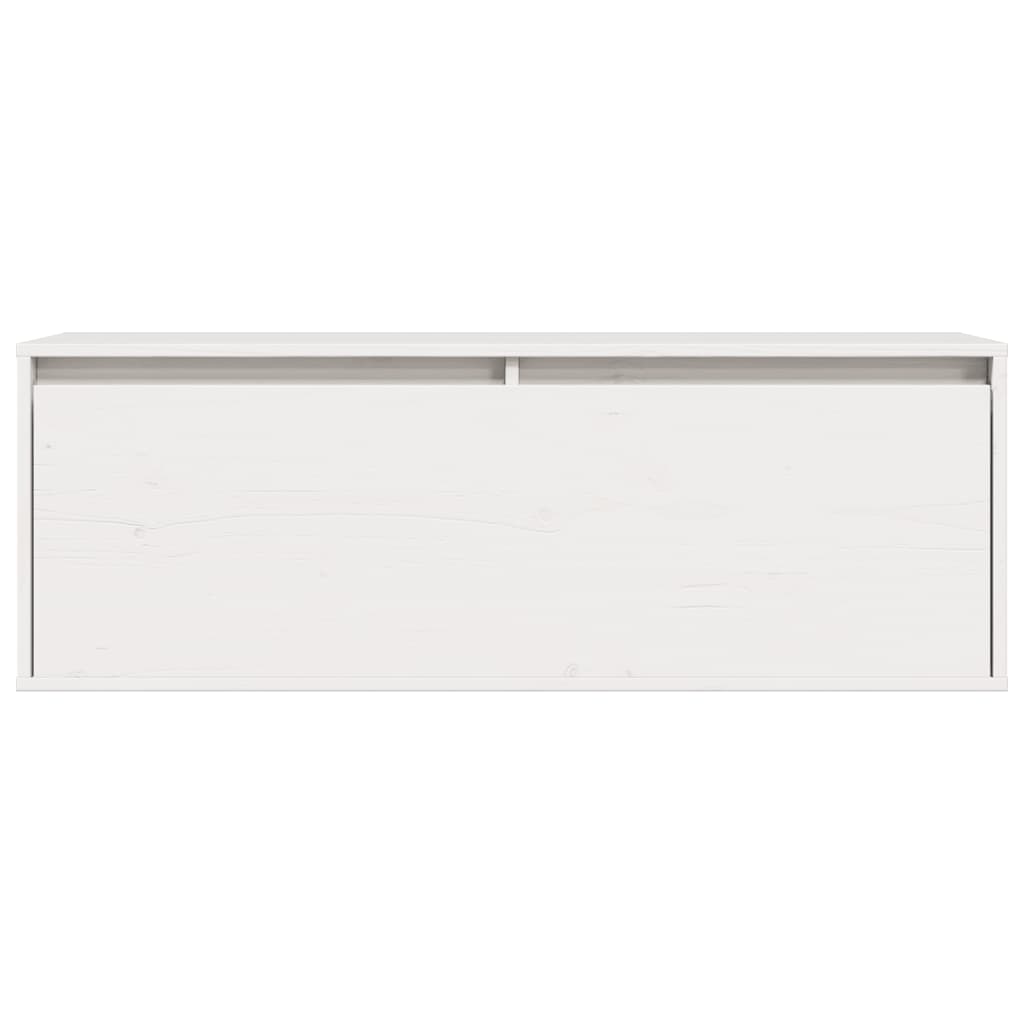 Wandschrank Weiß 100x30x35 cm Massivholz Kiefer