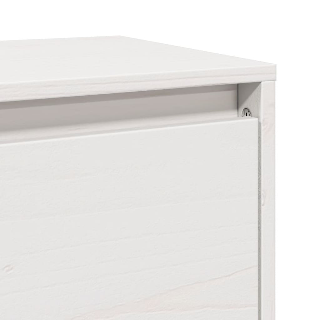 Wandschrank Weiß 100x30x35 cm Massivholz Kiefer
