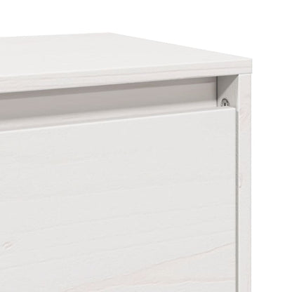 Wandschrank Weiß 100x30x35 cm Massivholz Kiefer