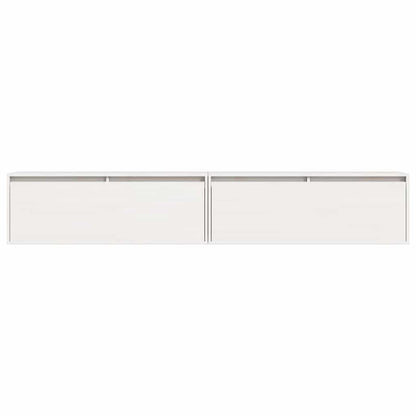 Wandschränke 2 Stk. Weiß 100x30x35 cm Massivholz Kiefer