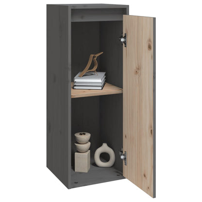 Wandschrank Grau 30x30x80 cm Massivholz Kiefer