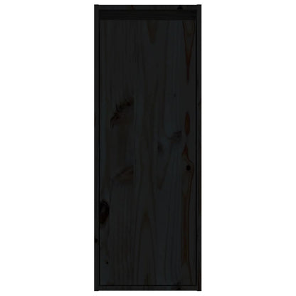 Wandschränke 2 Stk. Schwarz 30x30x80 cm Massivholz Kiefer