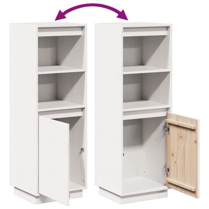 Highboard Hvid 37x34x110 cm Massiv Fyr
