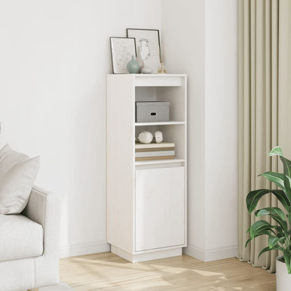 Highboard Hvid 37x34x110 cm Massiv Fyr