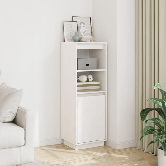 Highboard Hvid 37x34x110 cm Massiv Fyr