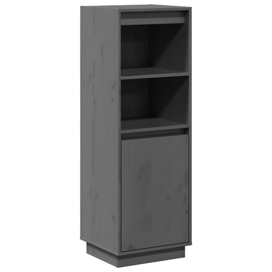 Highboard Grå 37x34x110 cm Massiv Fyr