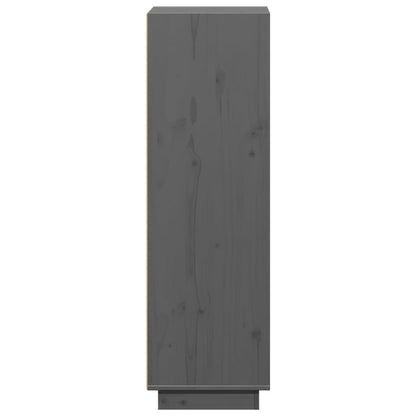 Highboard Grau 37x34x110 cm Massivholz Kiefer