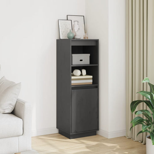 Highboard Grå 37x34x110 cm Massiv Fyr