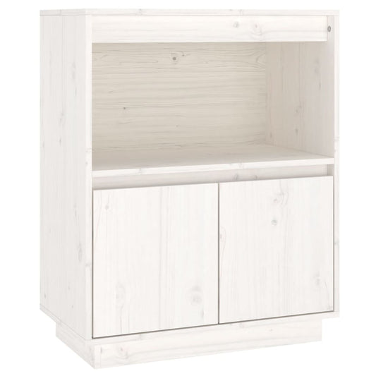 Skænk Hvid 60x34x75 cm Massiv Fyr