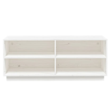 Schuhregal Weiß 110x34x45 cm Massivholz Kiefer
