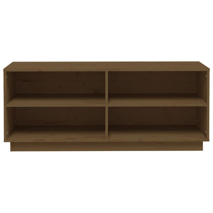 Schuhregal Honigbraun 110x34x45 cm Massivholz Kiefer