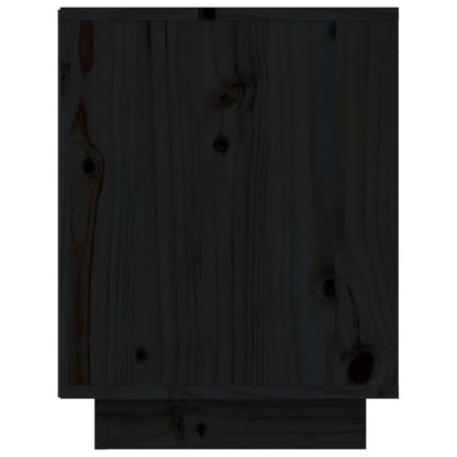 Schuhschrank Schwarz 60x34x45 cm Massivholz Kiefer