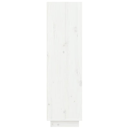 Schuhregal Weiß 60x34x105 cm Massivholz Kiefer