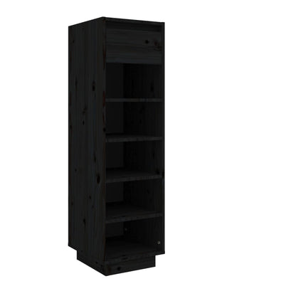 Schuhregal Schwarz 34x30x105 cm Massivholz Kiefer