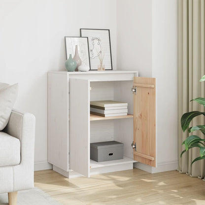 Skænk Hvid 60x34x75 cm Massiv Fyr