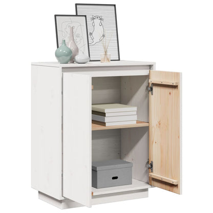 Skænk Hvid 60x34x75 cm Massiv Fyr