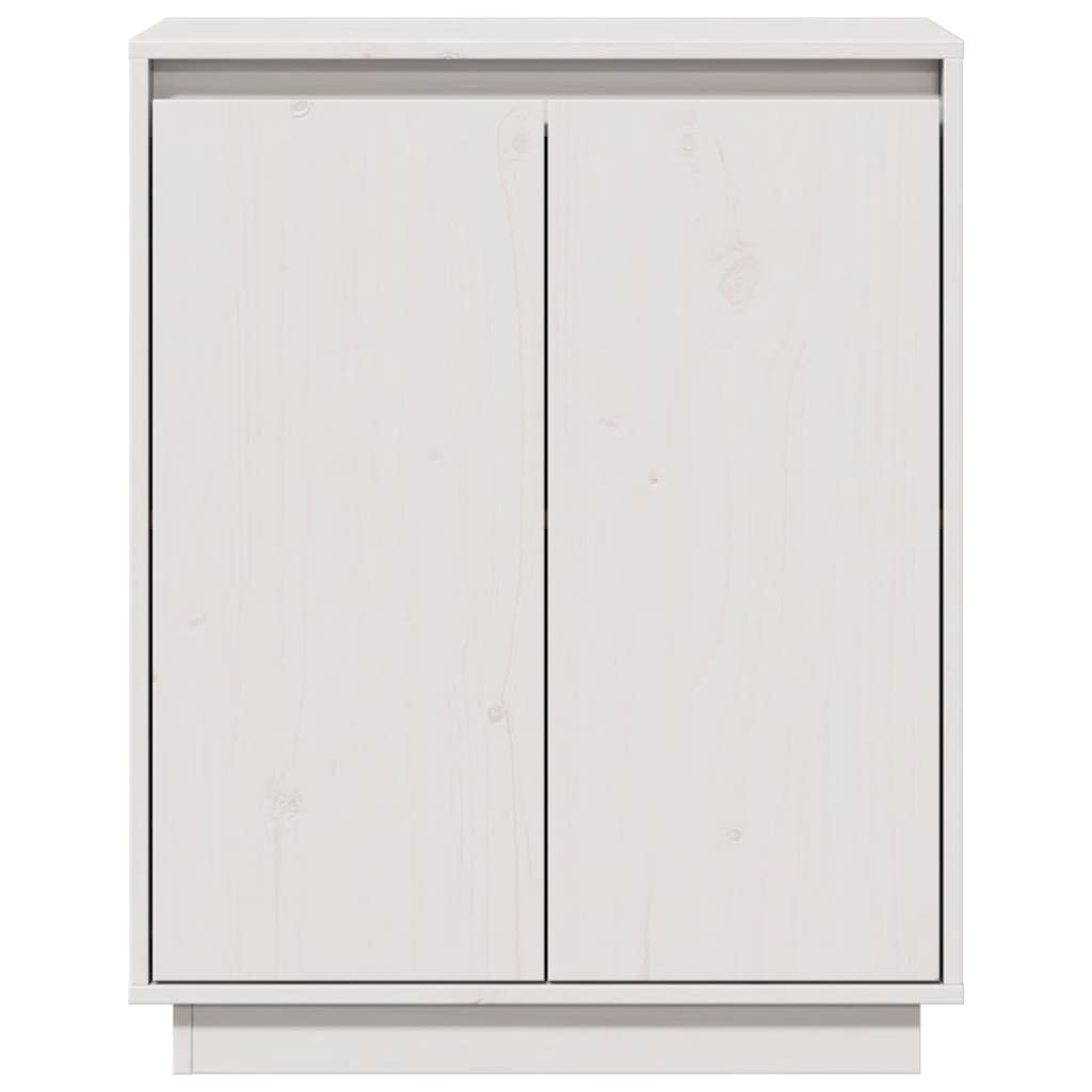 Skænk Hvid 60x34x75 cm Massiv Fyr