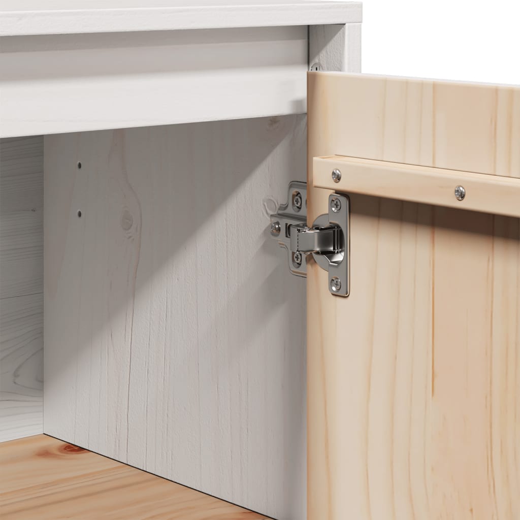 Skænk Hvid 60x34x75 cm Massiv Fyr