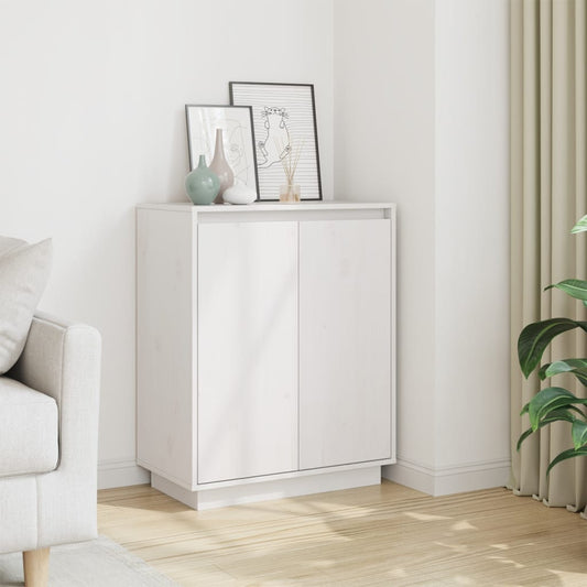 Skænk Hvid 60x34x75 cm Massiv Fyr