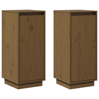 Sideboards 2 Stk. Honigbraun 31,5x34x75 cm Massivholz Kiefer