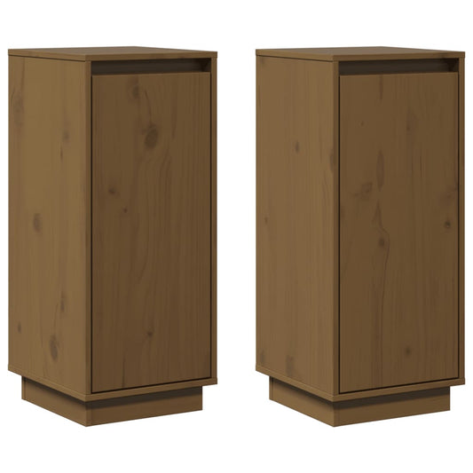 Sideboards 2 Stk. Honigbraun 31,5x34x75 cm Massivholz Kiefer