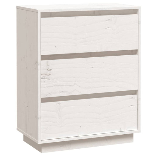 Skænk Hvid 60x34x75 cm Massiv Fyr