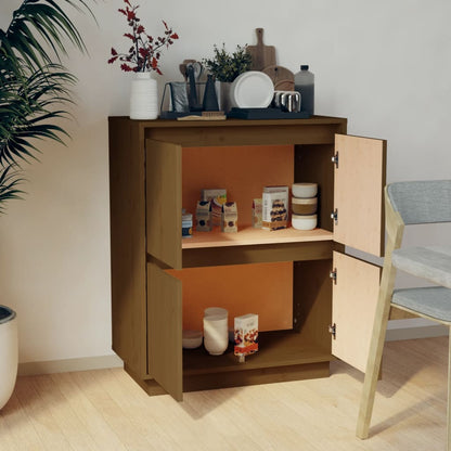 Sideboard Honigbraun 60x34x75 cm Massivholz Kiefer