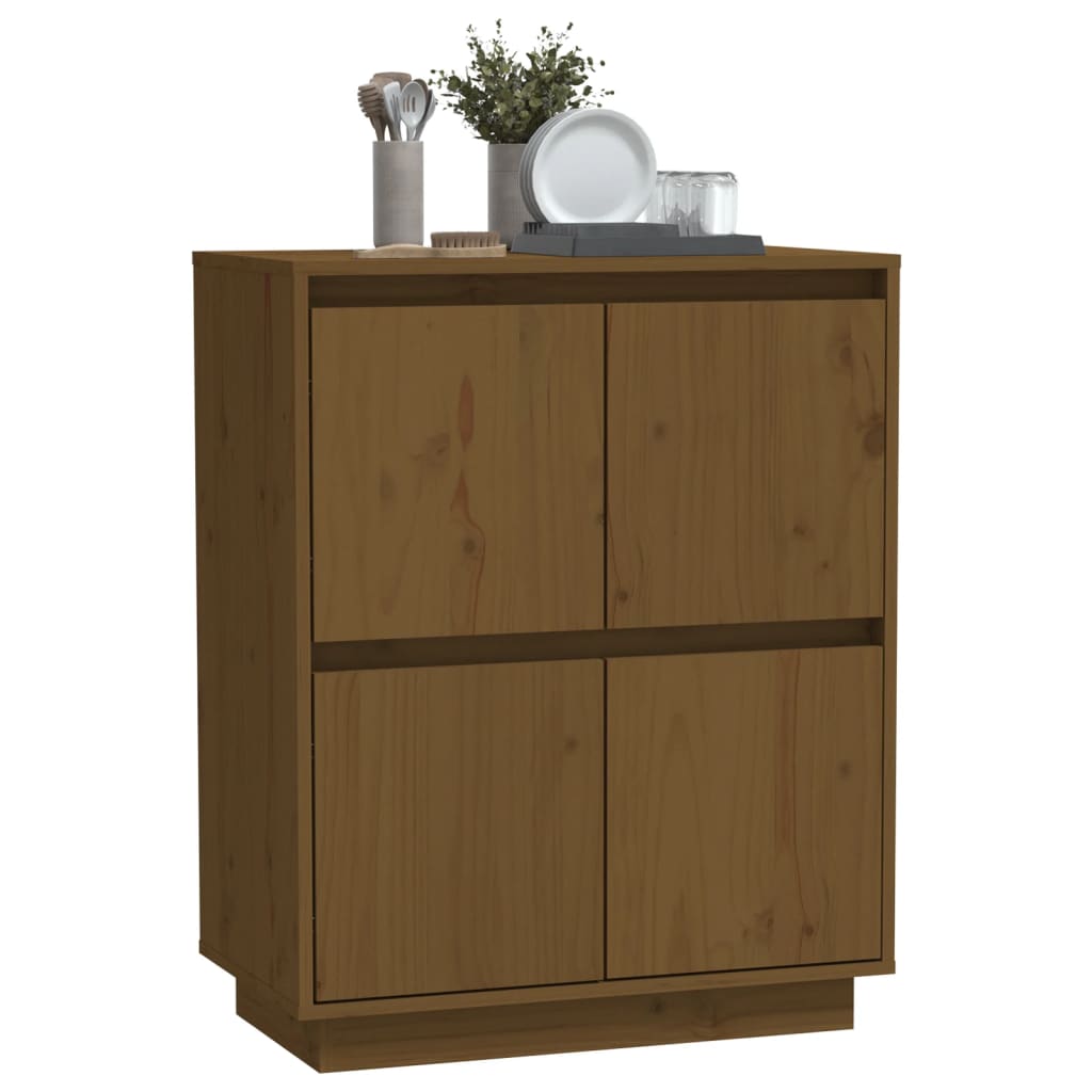 Sideboard Honigbraun 60x34x75 cm Massivholz Kiefer