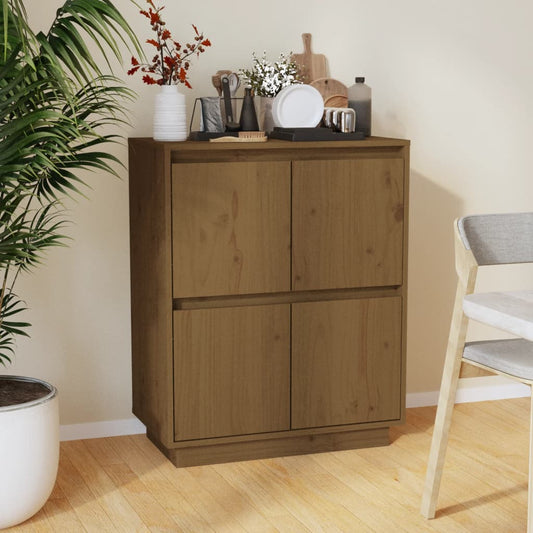 Skænk honningbrun 60x34x75 cm massiv fyrretræ