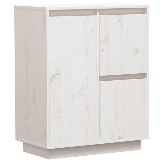 Skænk Hvid 60x34x75 cm Massiv Fyr